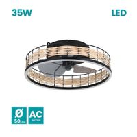 Ventilador Frana 35w Negro-rattan