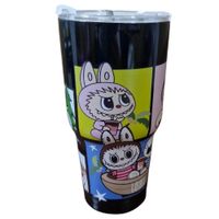 Vaso de Acero Inoxidable con Pajilla y Tapadera de 1200 ml