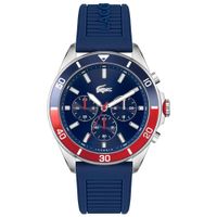 Reloj Lacoste Tiebreaker 2011154 Cronómetro Acero Inoxidable Correa de Silicona Azul