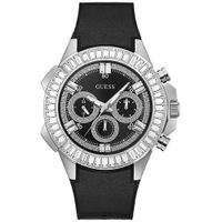 Reloj Guess Flex GW0447G1 Multifuncional para Hombre Acero Inoxidable Plateado Silicona Negro