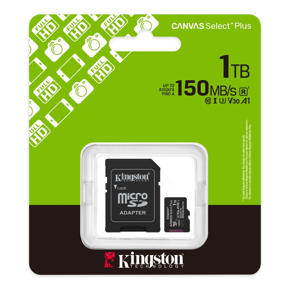 Tarjeta microSDXC Kingston Select Plus 1TB - Alta velocidad, gran capacidad para almacenamiento exp