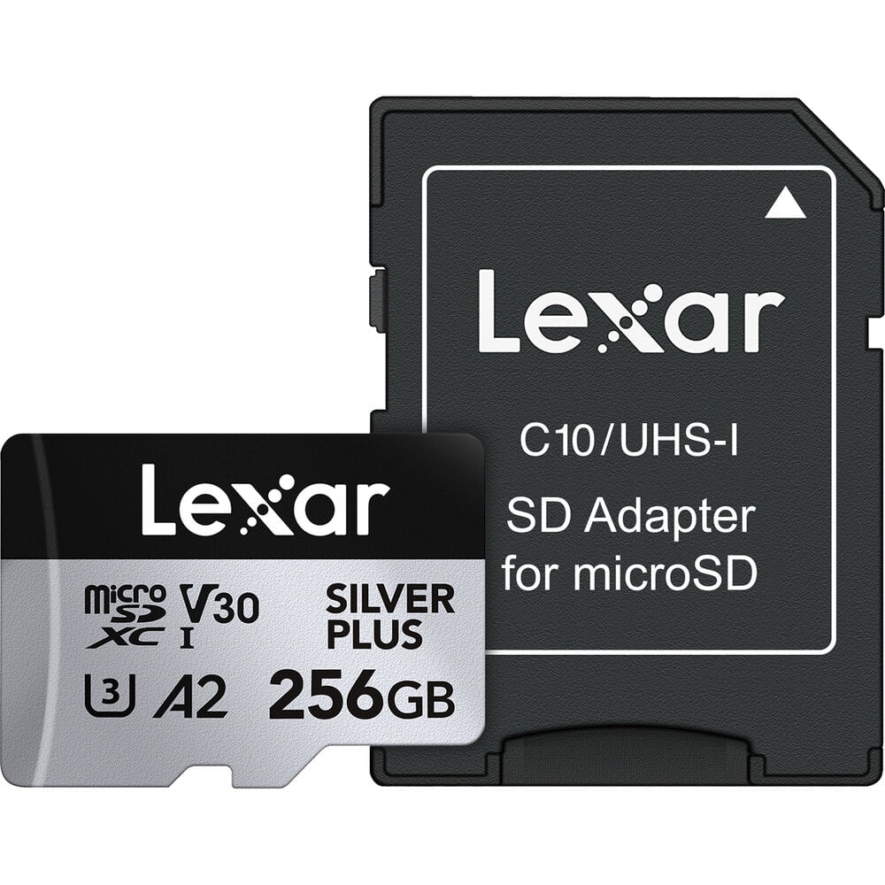 Lexar 256GB microSDXC Silver Plus UHS-I con adaptador SD - Alta velocidad y gran capacidad