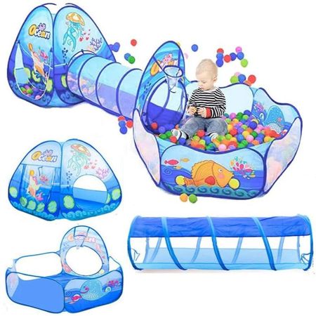 Carpa de Niño de Campo 3 en 1 Azul 253 x 79 x 88 cm