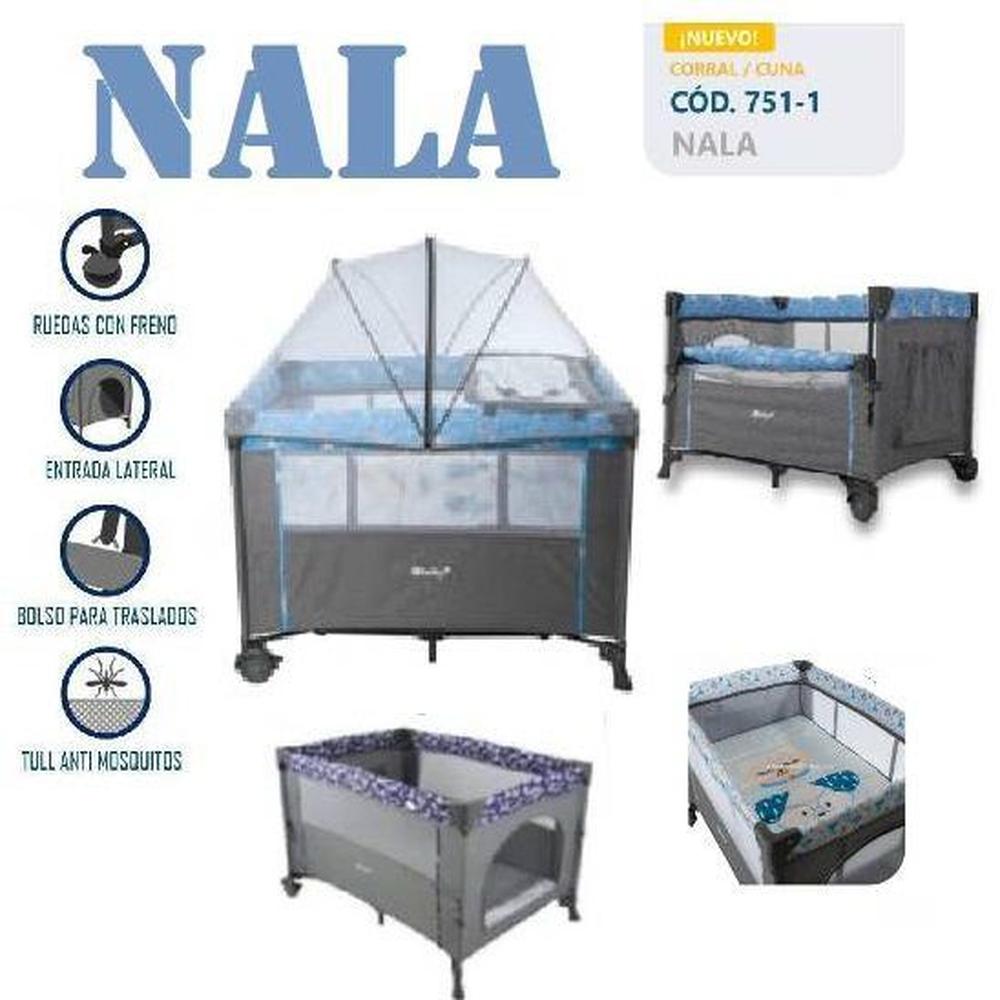 Cuna Corral Nala 751-1 mas Cambiador con Cinturon Azul Dark