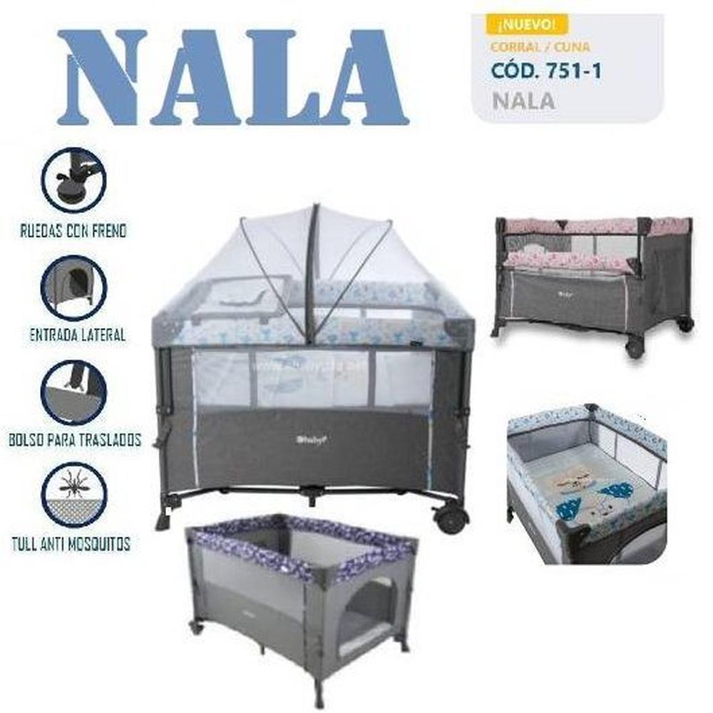 Cuna Corral Nala 751-1 mas Cambiador con Cinturon Azul Light