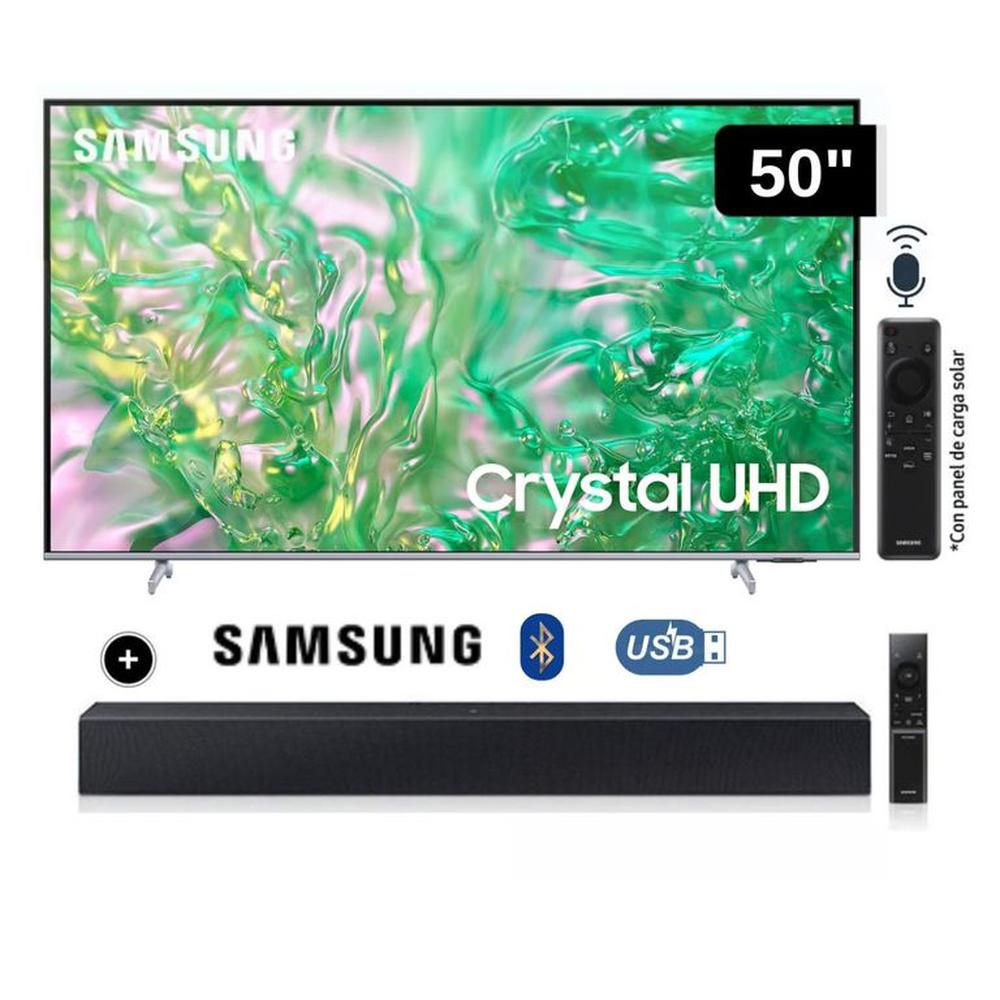Televisor Samsung LED Smart TV 50 Crystal UHD 4K- UN50DU8200GXPE + Soundbar HW C400