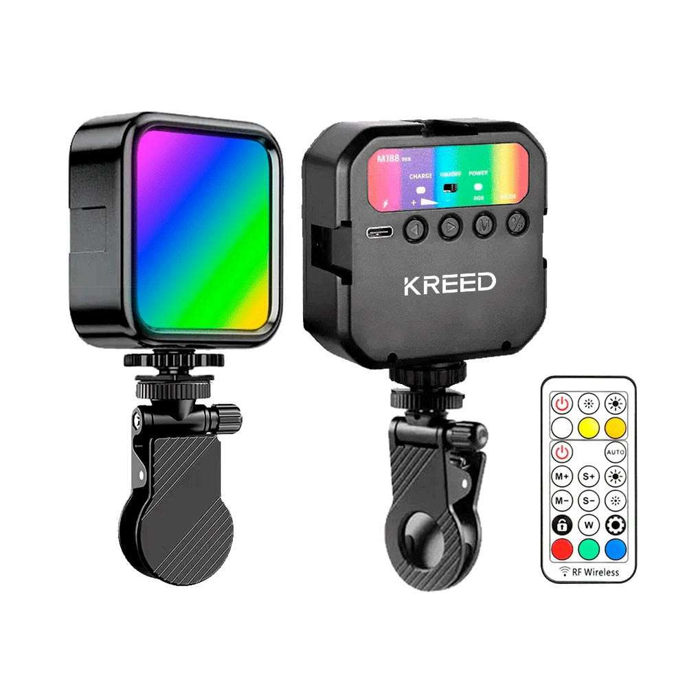 Luz LED RGB Selfie Recargable con Gancho para celular, computadoras, cámaras