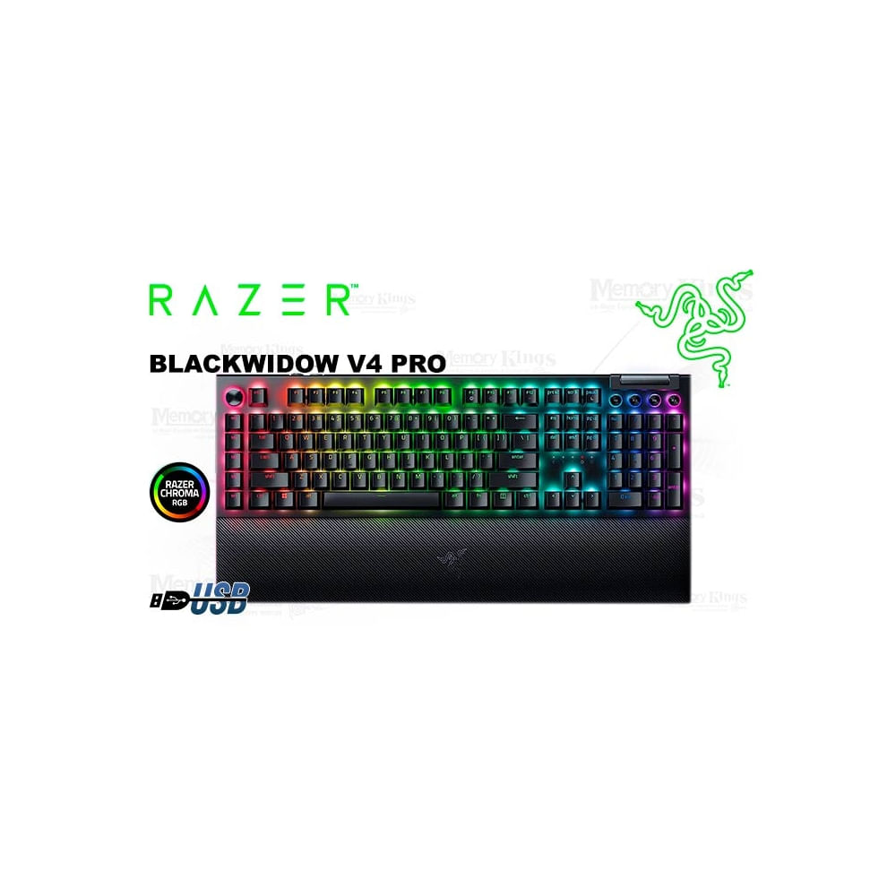 Teclado mecánico Razer BlackWidow V4 Pro - Full Size, retroiluminado, USB, QWERTY EE.UU.