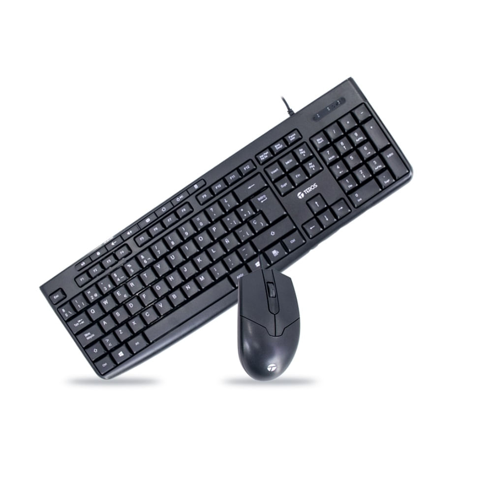 Kit Teclado y Mouse TEROS TE-5012S USB 1000 DPI 3 Botones 105+8 Teclas