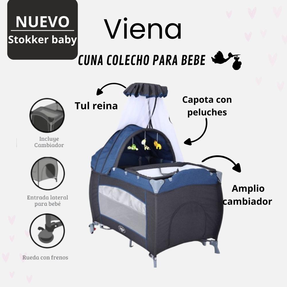 Cuna Corral Viena Stokker 2 en 1 Azul