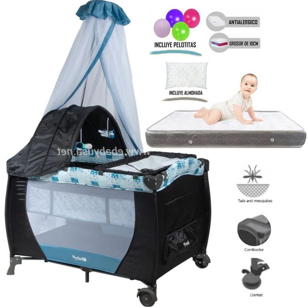 Cuna Corral Mecedora con Cambiador SALLY 716 + Colchón 4.5"