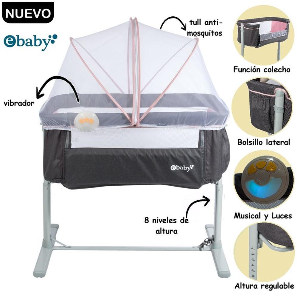 Cuna Colecho Tami Musical Anti Mosquitos Rosado