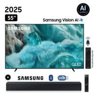 Televisor Samsung QLED 55 Visión AI Smart TV QN55Q7FAAGXPE + Soundbar HW C400