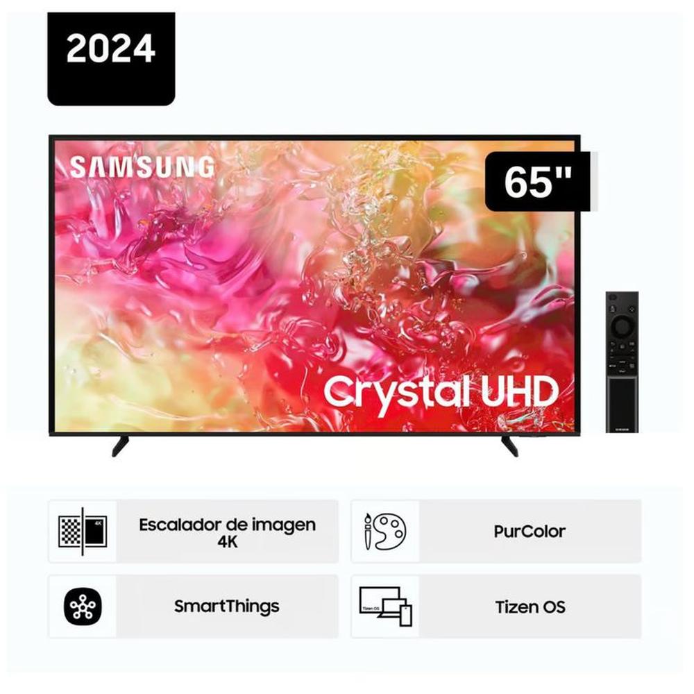 Televisor Samsung LED 65 Crystal UHD 4K 65DU7000 Tizen OS Smart TV 2024