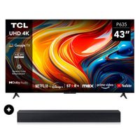 Televisor TCL 43 UHD 4K LED Smart Tv 43P635 Google TV + SoundBar