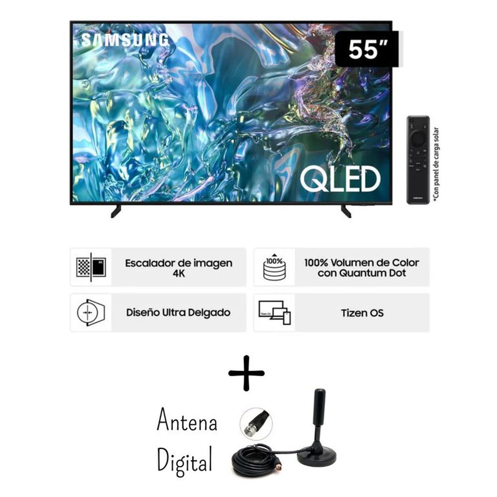 Televisor Samsung 55” QLED 4K Tizen Os Smart Tv QN55Q60DAGXPE + Antena Digital