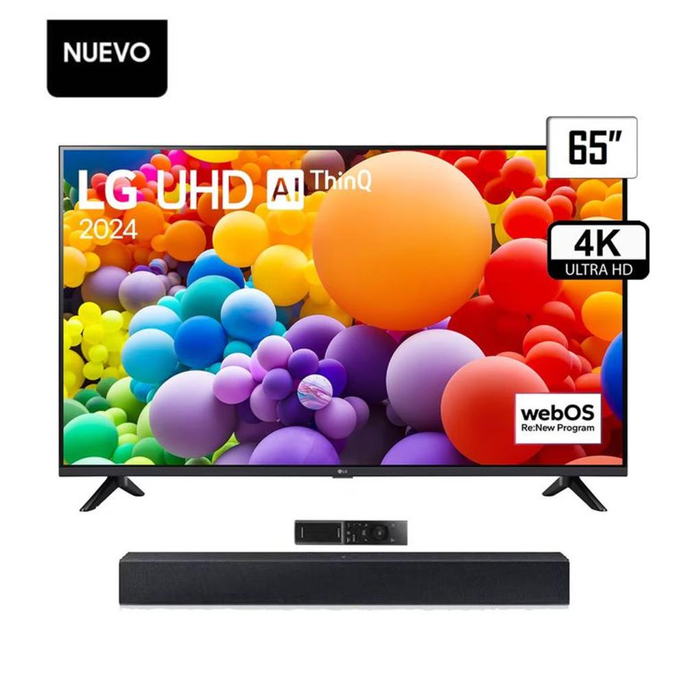 TELEVISOR LG 65 4K SMART TV UHD 65UT7300 + BARRA DE SONIDO