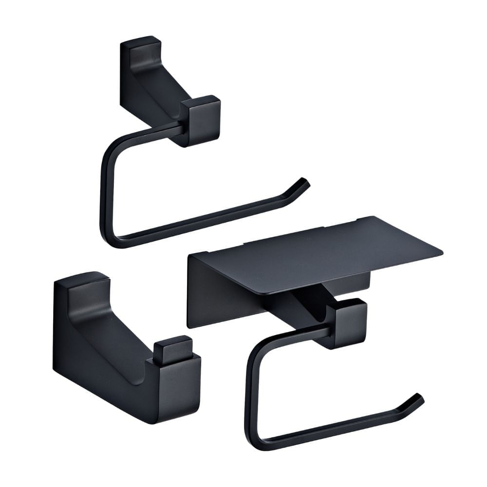 Set de Accesorios de Baño Orange 3 Piezas Smart Negro Mate