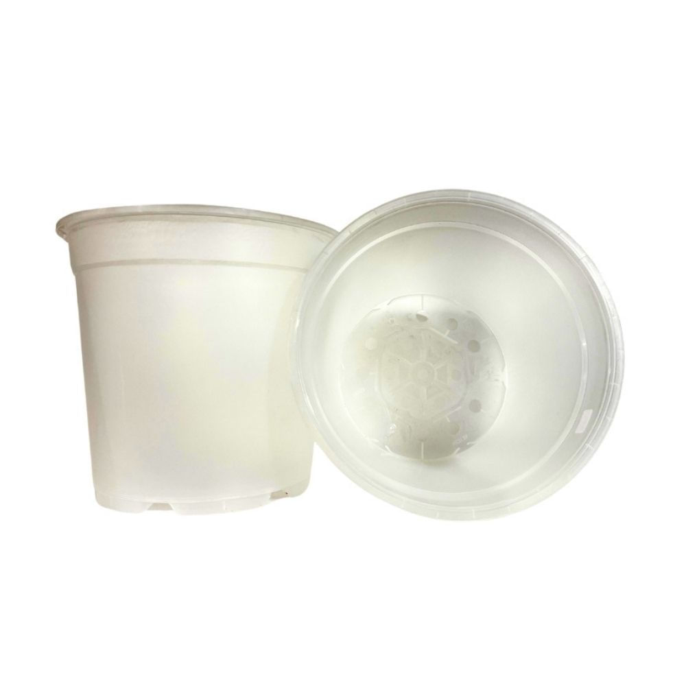 2 Macetas Transparentes 24cm Green Supply