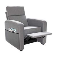 Sillón Reclinable Fe con bolsillo Plata
