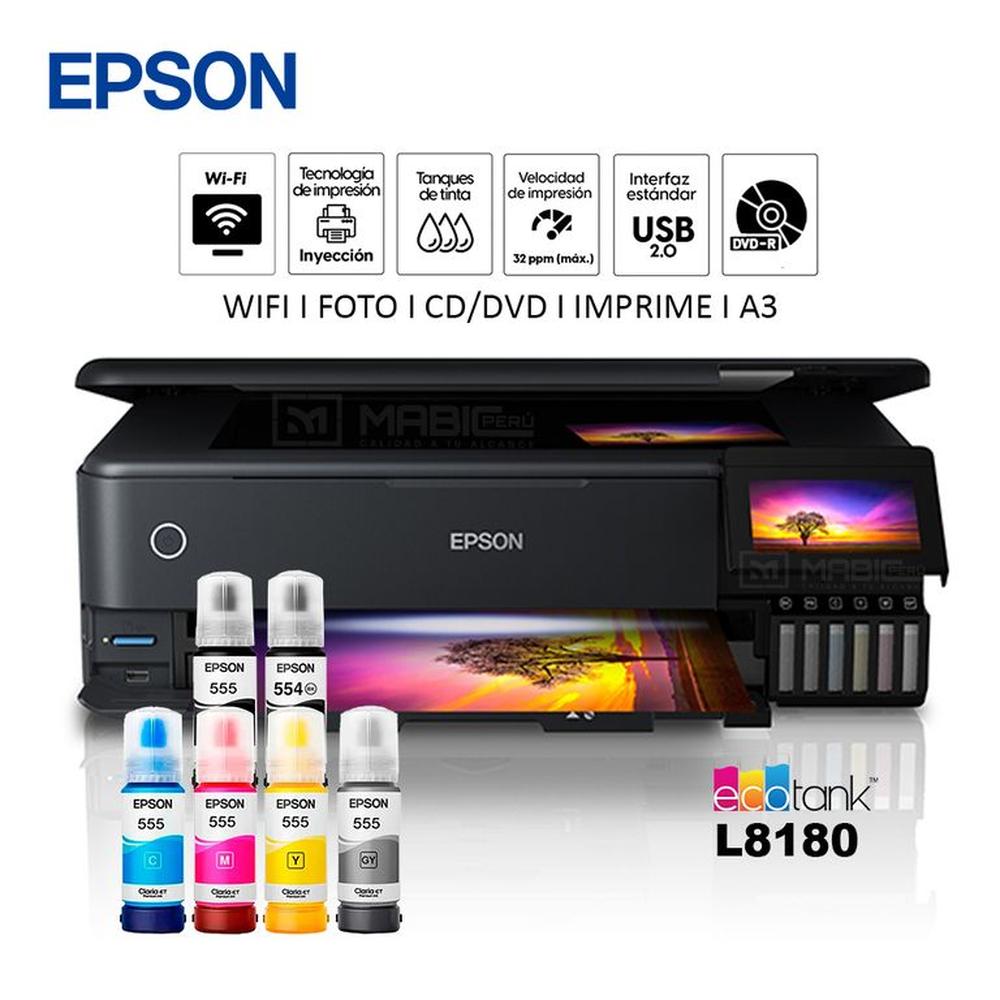 Impresora Fotografica Epson L8180 A3 WIFI Ethernet USB 20