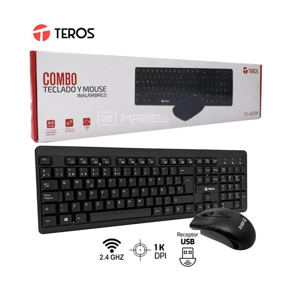 COMBO TECLADO Y MOUSE INALÁMBRICO TEROS TE-4061N