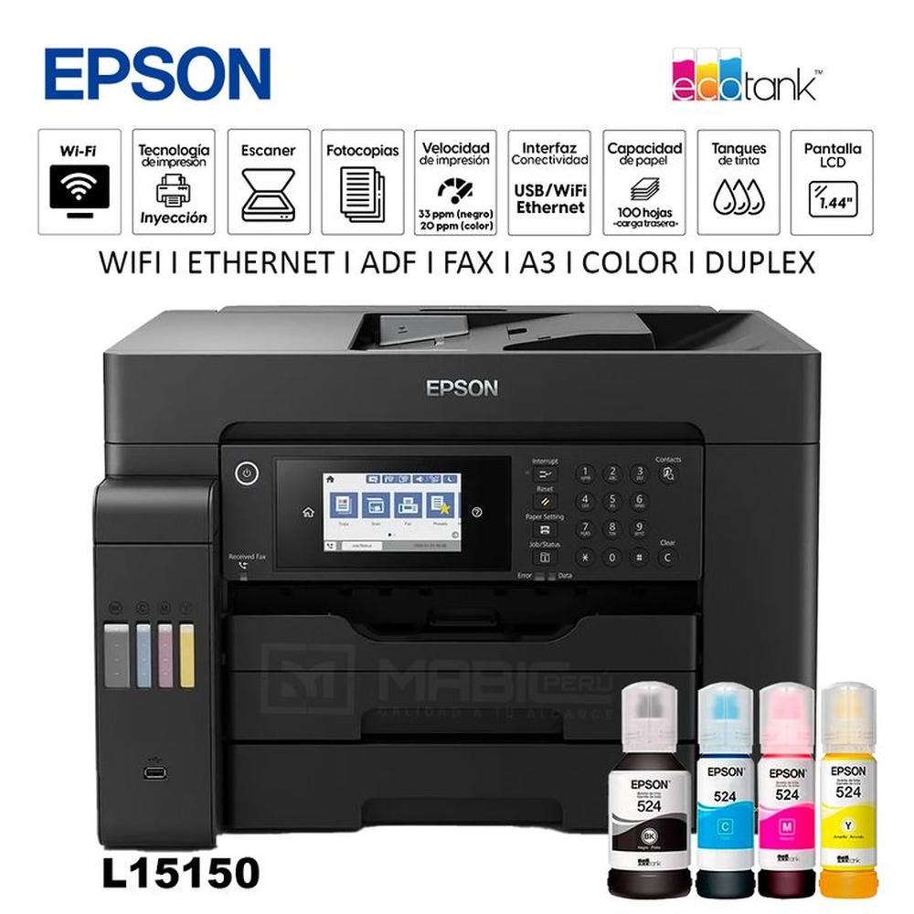 Impresora Multifuncional Epson L15150 A3 Duplex WIFI Red ADF FAX
