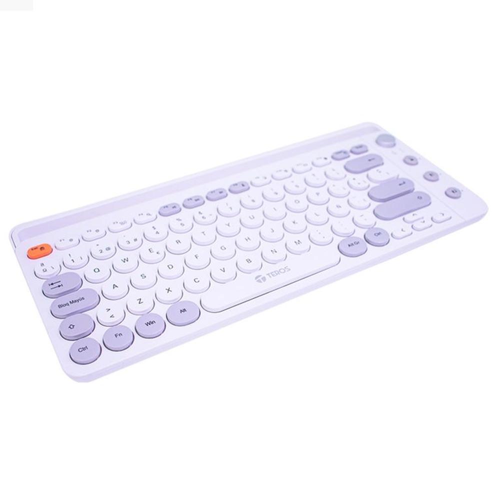 TECLADO INALAMBRICO TEROS TE-4070S, BLUETOOTH 3.0 WHITE