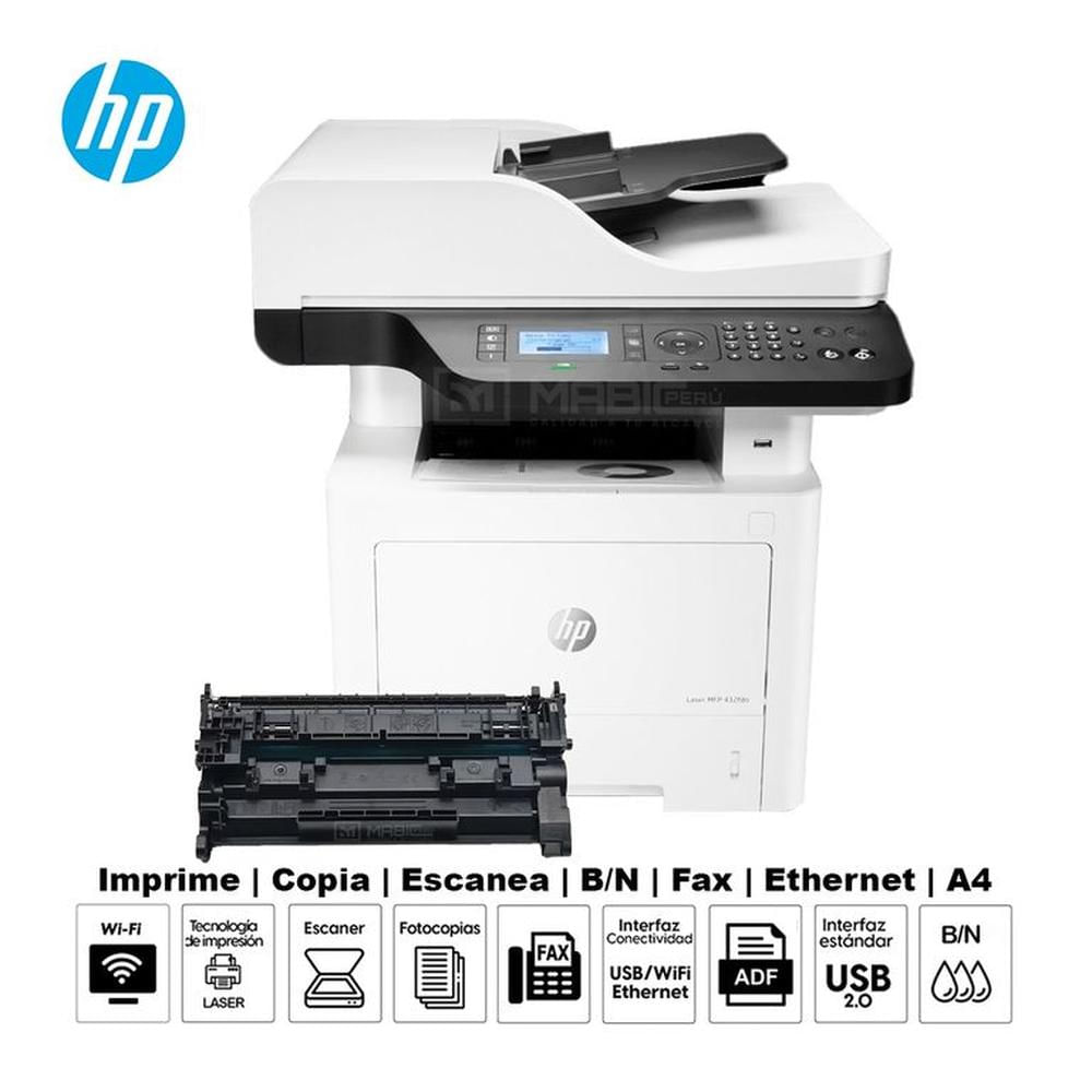 Impresora Multifuncional Laser HP MFP 432fdn Duplex WIFI Red ADF FAX