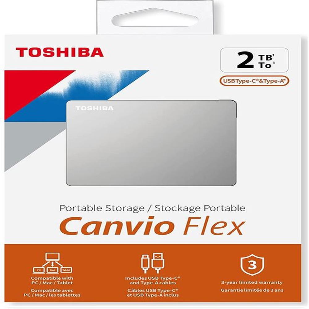 Disco Duro Externo Toshiba Canvio Flex 2TB - Silver - Portátil