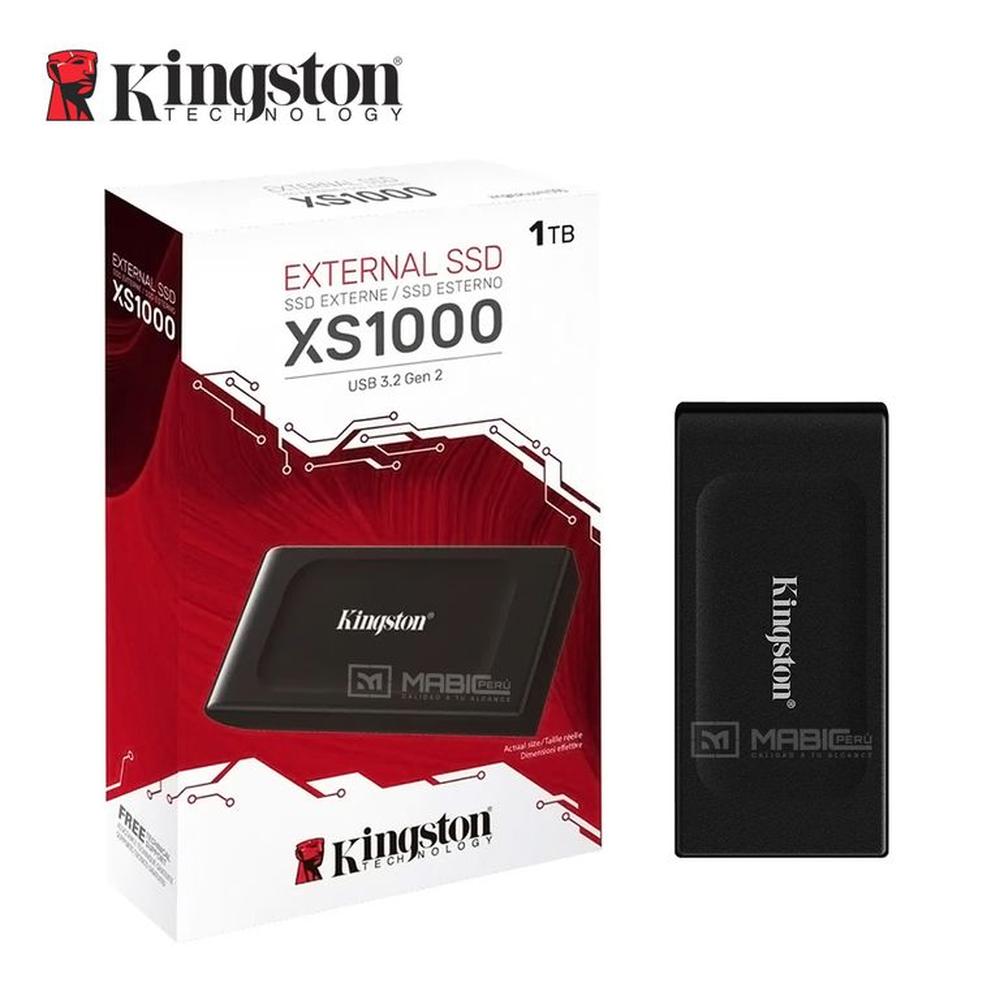 Disco Sólido Externo Kingston XS1000 1TB - Negro - Portátil