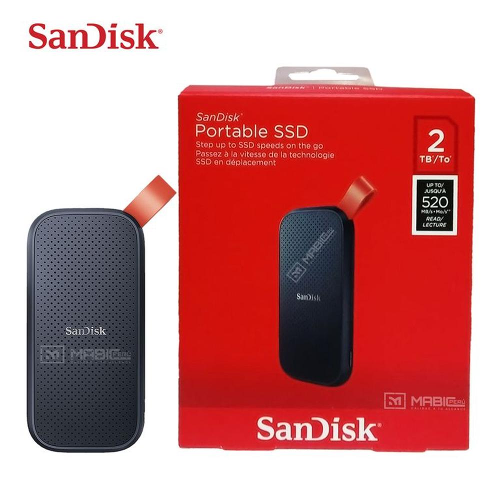Disco Sólido Externo Sandisk SSD 2TB - Negro - Portátil