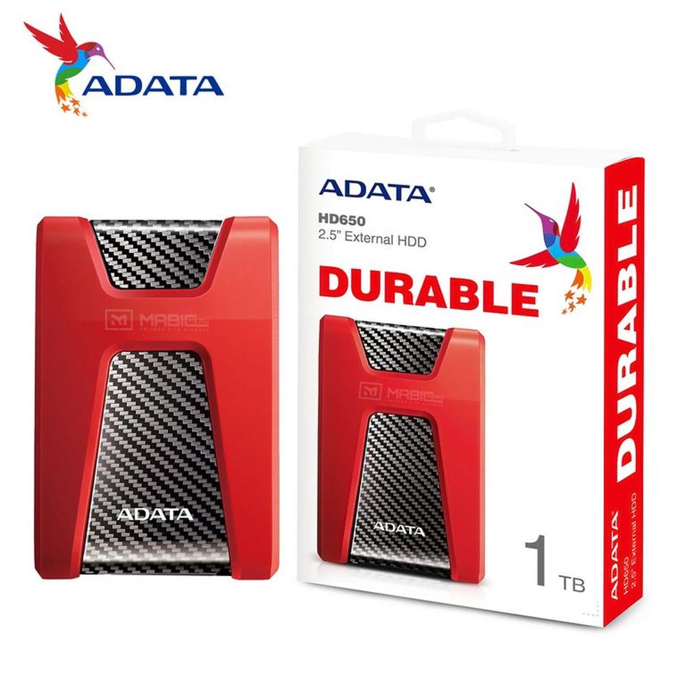 Disco Sólido Externo Adata HD650 1TB - Rojo - Portátil