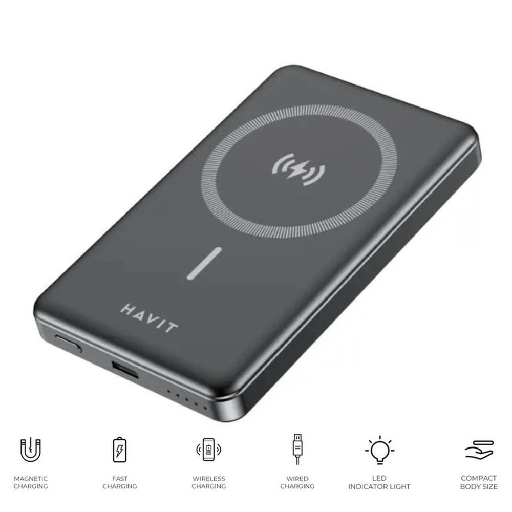 HAVIT CARGADOR PORTATIL PB5203 - POWER BANK 10000 MAH - 2 USB C - Inalambrico