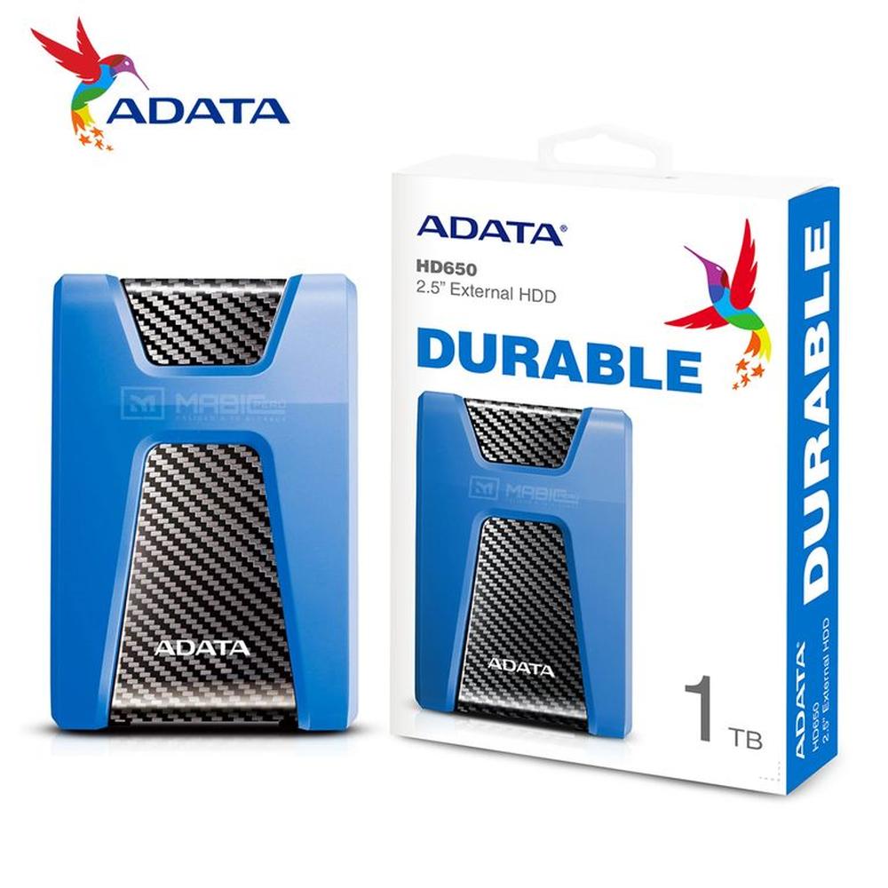 Disco Sólido Externo Adata HD650 1TB - Azul - Portátil