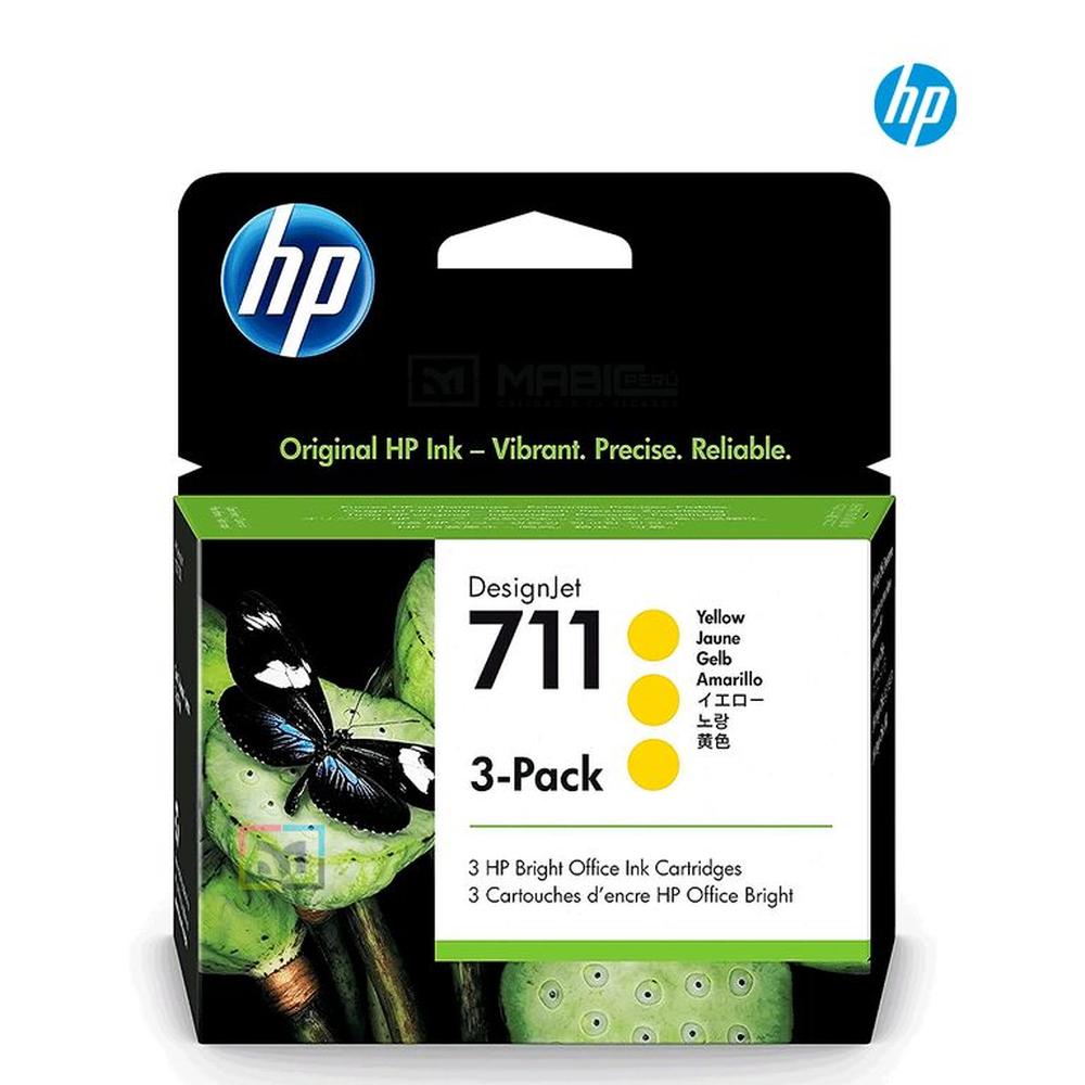 Cartucho de Tinta HP 711 Amarillo (3) TriPack CZ136A Original - 29ml