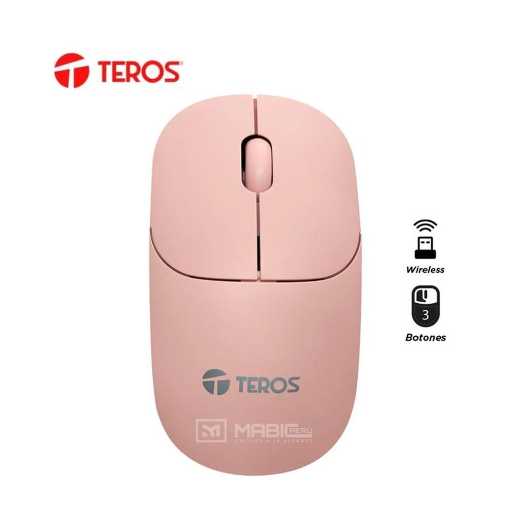 MOUSE TEROS TE-1218S ROSA INALÁMBRICO