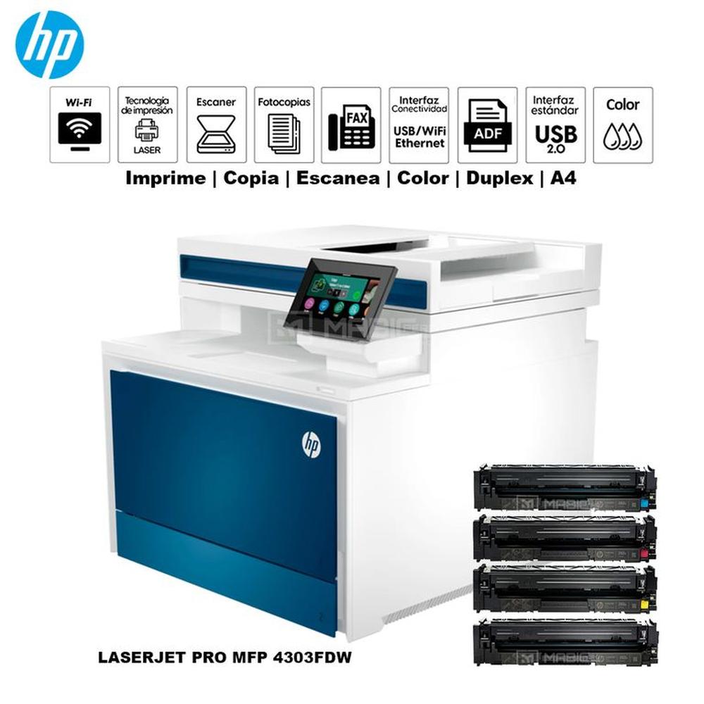 Impresora Multifuncional Hp Color LaserJet Pro 4303fdw Duplex Wifi ADF