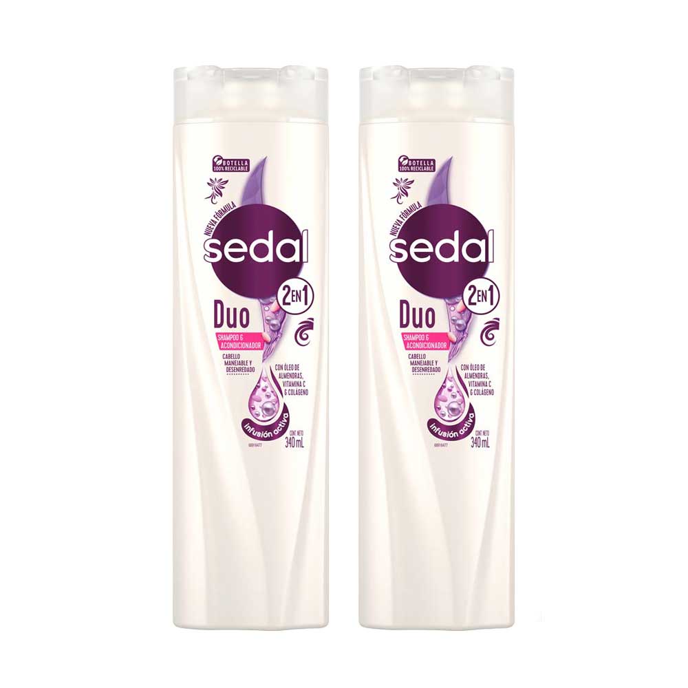 Pack Shampoo SEDAL Duo 2 en 1 Frasco 340ml x 2un