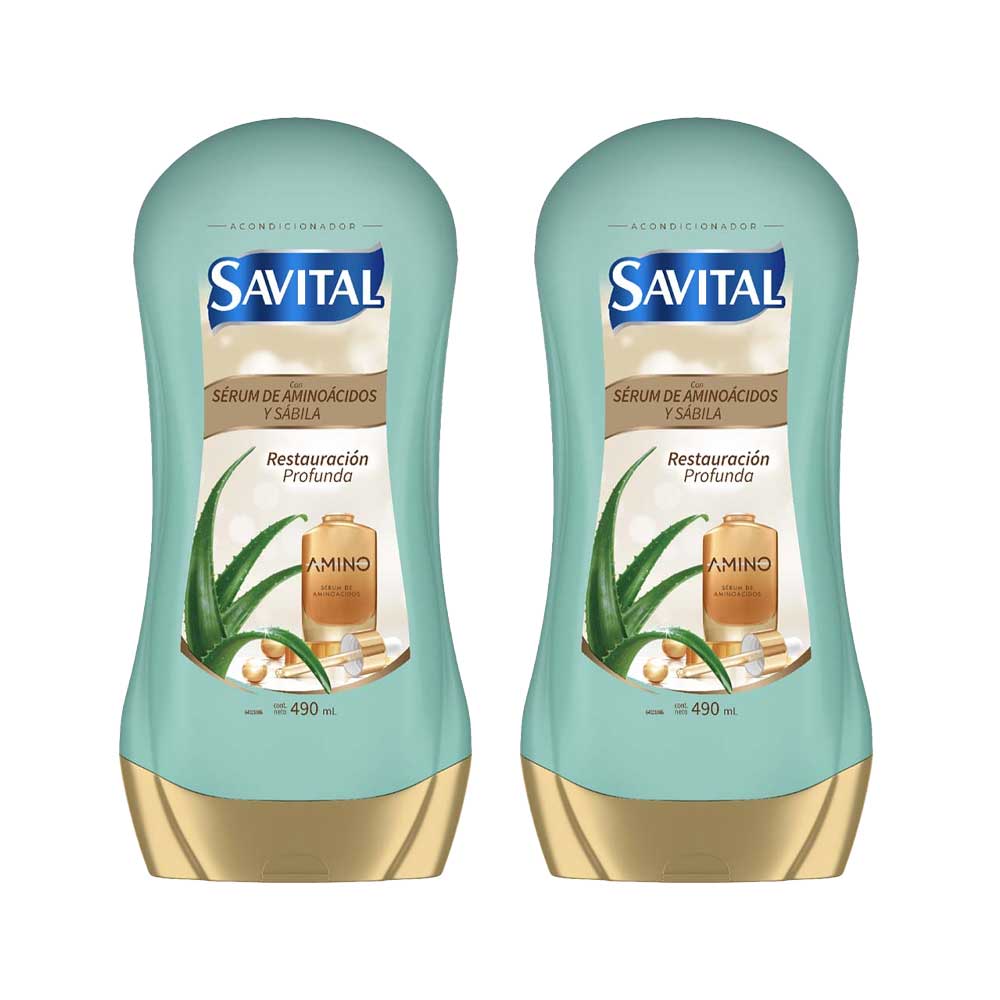 Pack Acondicionador SAVITAL Aminoácidos 490ml x 2un