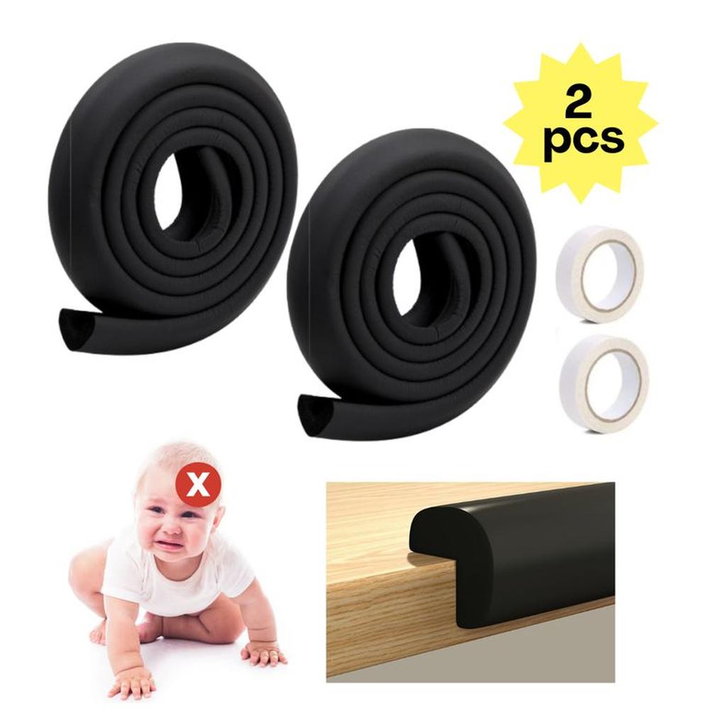PROTECTOR DE BORDES ANTIGOLPE NEGRO PARA BEBES Y NIÑOS 2 PCS