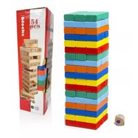 Jenga a Colores 54 Piezas Juego Educativo Yenga Juego Mesa
