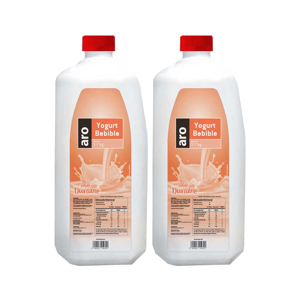 Pack Yogurt Entero Durazno ARO Galón 1.7Kg x 2un