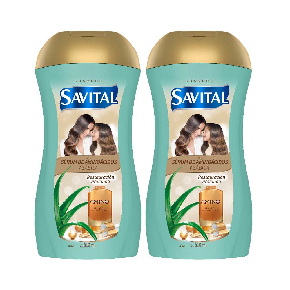 Pack Shampoo SAVITAL Aminoácidos Frasco 510ml x 2un
