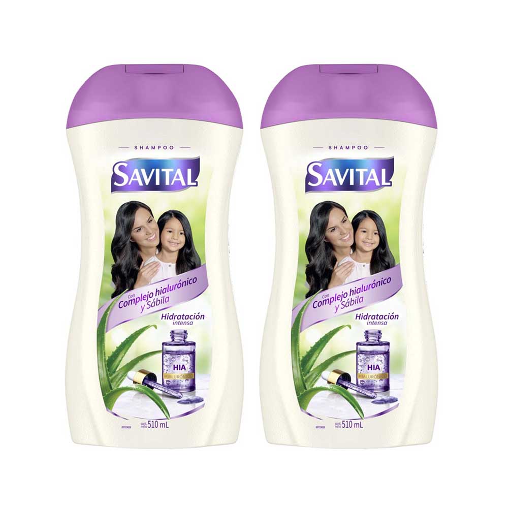 Pack Shampoo SAVITAL Ácido Hiarulónico Frasco 510ml x 2un