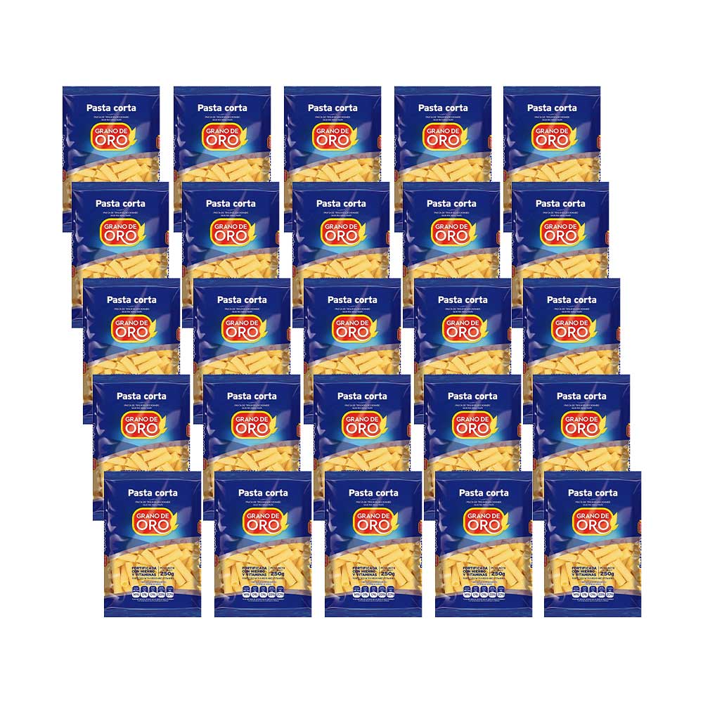 Pack Fideos Rigatoni GRANO DE ORO Bolsa 250g x 20un