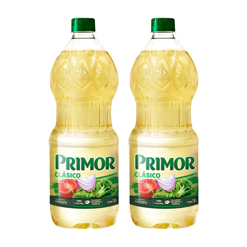 Pack Aceite Vegetal PRIMOR Clásico Botella 1.8L x 2un