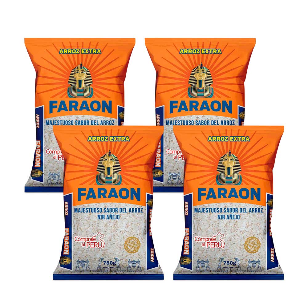 Pack Arroz Extra FARAON Bolsa 750g x 4un