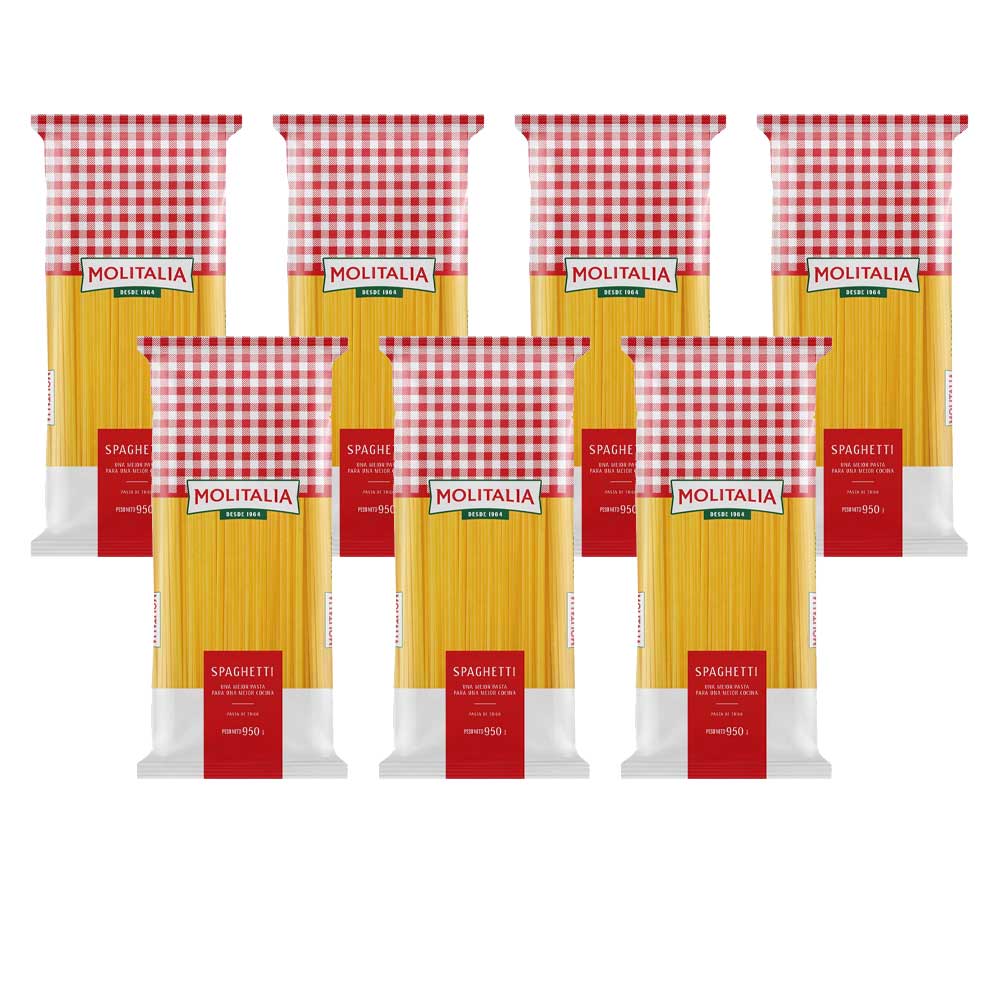 Pack Fideos Spaghetti MOLITALIA Bolsa 950g x 7un