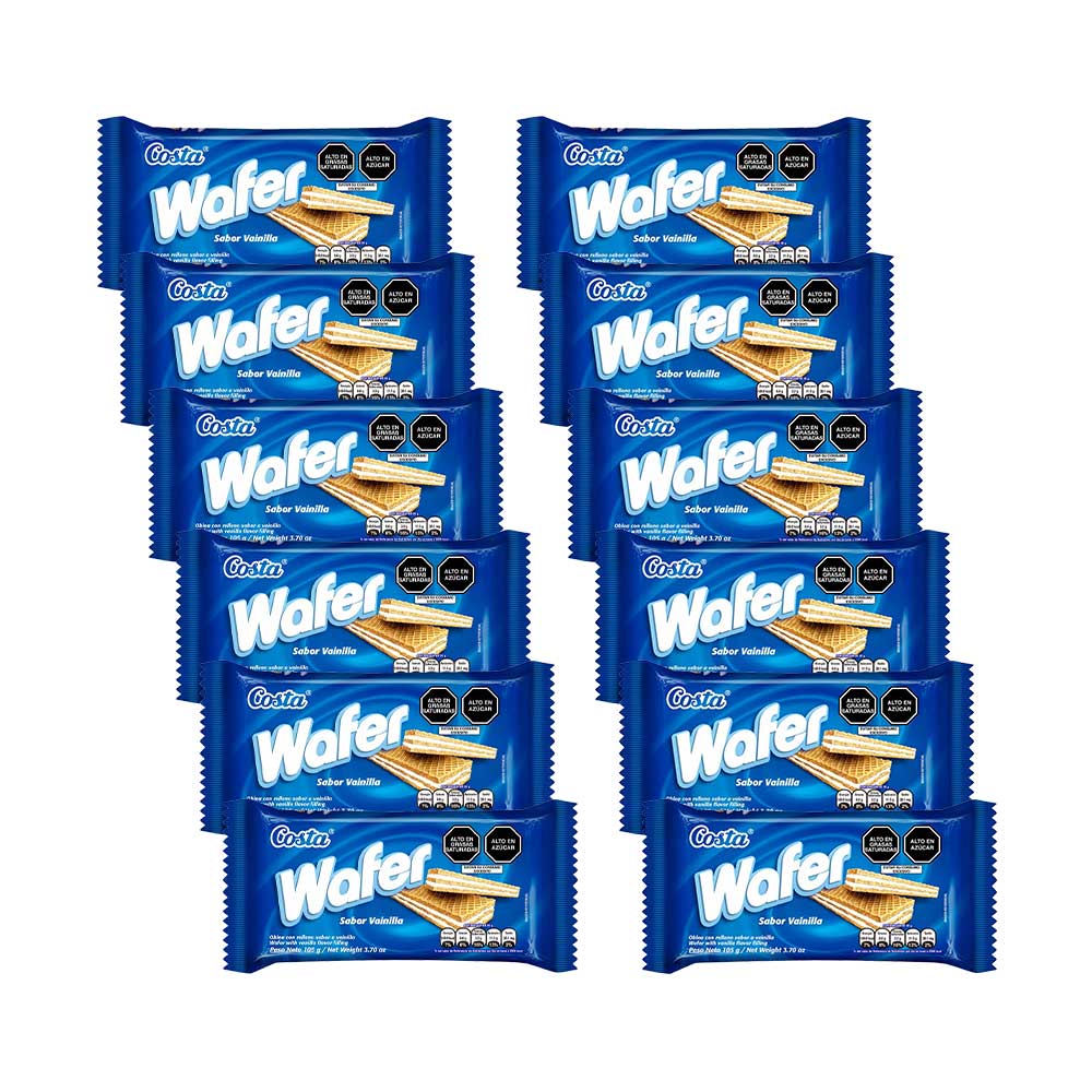 Pack Wafer COSTA Sabor a Vainilla Bolsa 105g x 16un